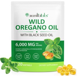 Oregano Oil Capsules 120 Softgels 2-in-1 – 6000mg Oregano Oil with Organic Black Cumin Oil & 165mg Carvacrol – Cold Pressed, Vegan, GMO-Free – Supports Immune System, Digestion & Respiratory Health
