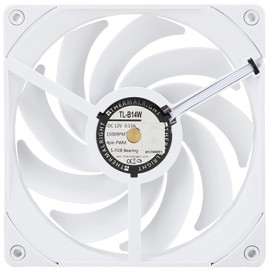 Thermalright TL-B14W CPU Fan High Performance Fan 1500 RPM, 4-PIN PWM Cooling Fan (140 mm, White)