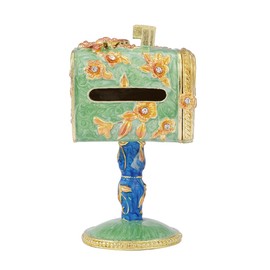 Envelope Shape Trinket Box Hinge Hand-Painted Small Jewelry Boxes Enamel Wedding Favor Craft Gift for Women