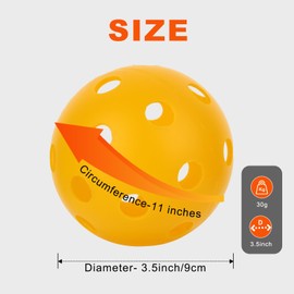 Urspasol Plastic Practice Softball 11 inch 6 Pack Oversized Baseball with Mesh Bag 26 Holes with Highly Bounce High Visibility for Batting Practice or Backyard Play Yellow