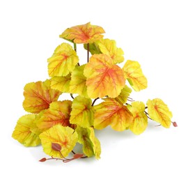 Filhome Reptile Plants for Terrarium Decor, Amphibian Habitat Decor Plant, Ball Python Decor Tank Accessories for Gecko Lizard Chameleon Frog Snake Tortoise with Base - Fake Heuchera Micrantha Yellow