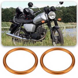 Briny River 4pcs Motorcycle Exhaust Gaskets Compatible with MZ TS ES ETS ETZ 150 125 1962-1978 Copper Muffler Gasket 43x35mm
