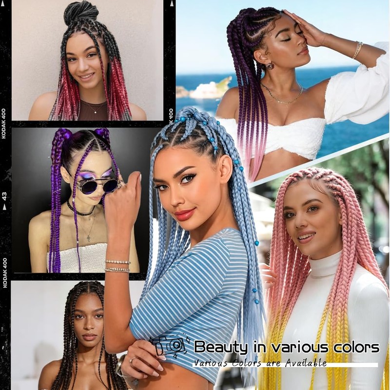 Colored Braiding Hair Pre Stretched - 30 Inch 2 Packs