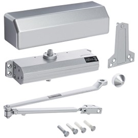 Hager - 5300M16ALM 5300 Series Aluminum Grade 1 Heavy Duty Surface Door Closer, Multi-Mount, 1–6 Adjustable Spring Size, Sprayed Aluminum Finish