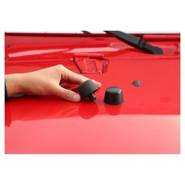 EIOFEVY 2pcs Jk Accessories Black Rubber Bumper Cushion Hood Bump Stop Front for Jeep for Wrangler 2007-2017 2FJWJABRBCHBS