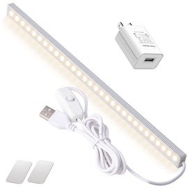 DWEPTU LED Under Cabinet Light LED Light Bar Under Cabinet Lights with USB Powered LED Lights Bar for Closet Light Bar Under Counter Lighting Work Tables Student Dormitory (Include AC Power Plug)
