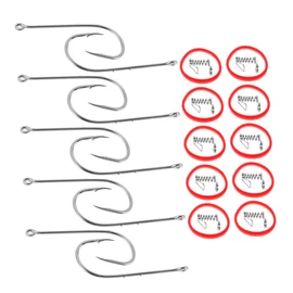 Sosoport 10pcs Fishing Hooks Shrimp Hook Bait Holder Hooks with Holes Fishing Lures Saltwater Freshwater Bass Fishing Gear Lure