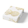 Pineapple Bed Sheet Set Golden Pineapple Pattern Fitted Sheet Tropical