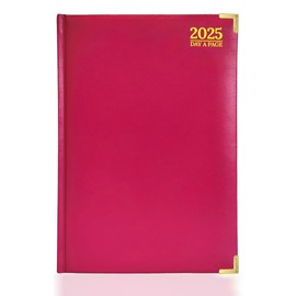 G4GADGET 2025 Diary A5 Day A Page - Pink | Hardback Cover | Daily Planner with Hourly Slots | Comprehensive Information and Note Sections