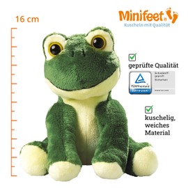 Minifeet Frosch Arwin - das Kuscheltier für alle Anlässe, TÜV-geprüft und bereit für gemütliche Kuschelzeiten