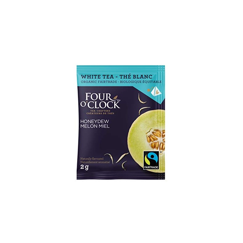 Four O'Clock Organic Fairtrade White Tea Honeydew, Non-GMO, Kosher, Gluten-Free,
