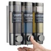 Shampoo and Conditioner Dispenser,GlintGath Shower Dispenser 3 Chamber No Drill