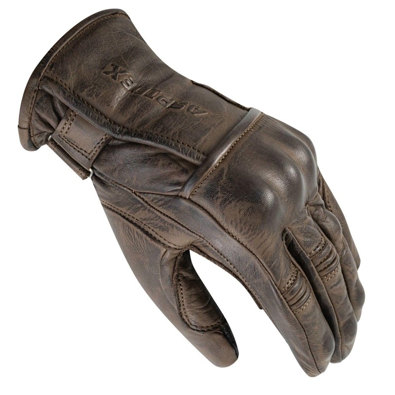 Leather Motorcycle Gloves with Protectors Cafe Racer Chopper Custom Brown