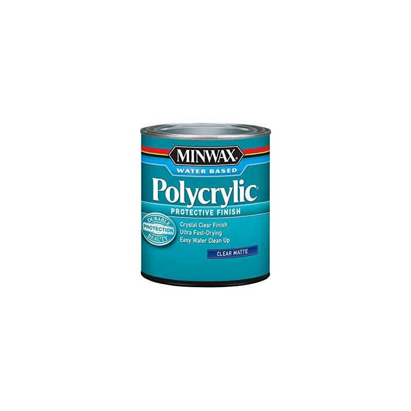 Minwax Polycrylic Matte Crystal Clear Water-Based Polyurethane 1 qt