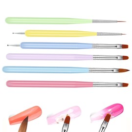 6PCS Acrylic Nail Brush Set – Professional Nail Art Brushes for Acrylic, Gel Nails, and Manicure, Six Models for Precision and Detail
