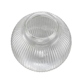 Aspen Creative 28006-75-1, 6-3/8" Reeded Clear Glass Globe For Lighing Fixture And Ceiling Fan, Fitter: 3-1/4"