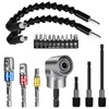 Flexible Drill Bit Extension Set 19pcs, Hex Shank 105°Right Angle
