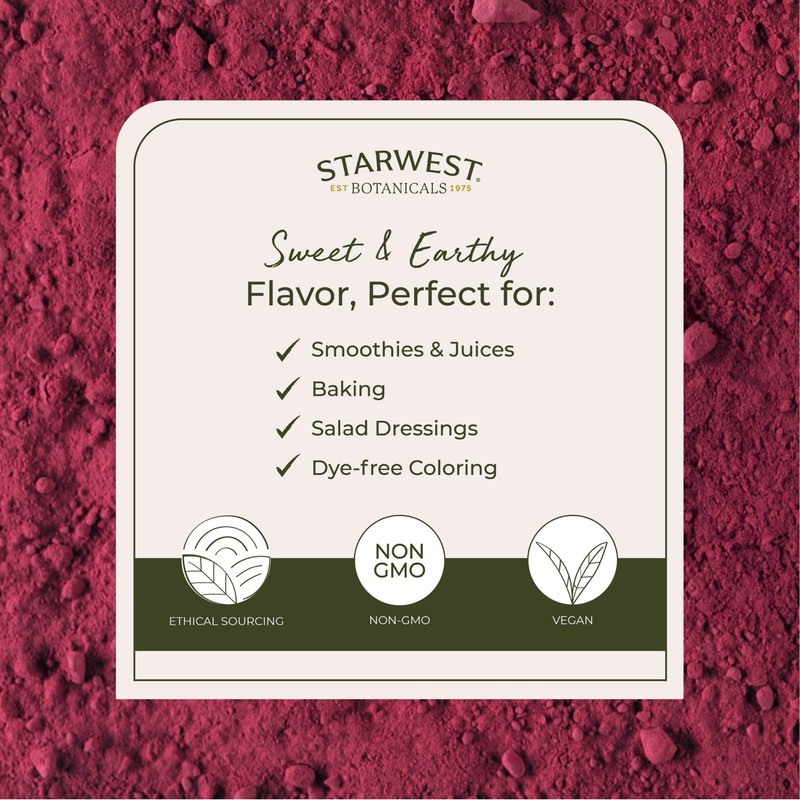 Starwest Botanicals Organic Beet Root Powder for Men & Women