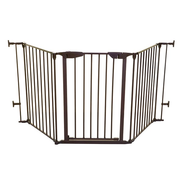 Dreambaby Newport Adapta Baby Gate - Use at Top or Bottom of Stairs - for Straight, Angled or Irregular Shaped Openings (Brown)