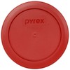 Pyrex (6 7200 Glass Bowls & (6) 7200-PC Poppy Red