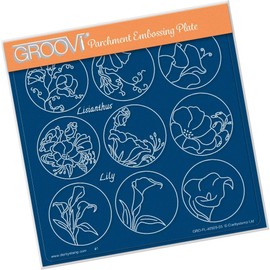Linda's 123 Flowers A5 Square Groovi Plate (B - Sweet Pea, Lithianthus & Lily)