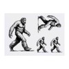 4 x 'Bigfoot Walking' Temporary Tattoos - Water Resistant, Skin-Safe,