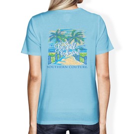 Southern Couture Be Still & Know, Sky Blue Cotton Everyday Fashion T-Shirt, Medium