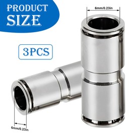 ToolKnight Pack of 3 6 mm Compressed Air Check Valve Connectors, Pneumatic Disposable Check Valve, Air Flow Push to Connect Fittings, for Disposable Pneumatic Connector for Air Compressors