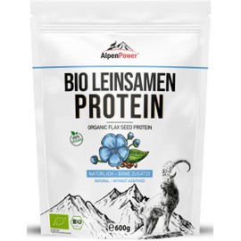 AlpenPower Organic Linseed Protein 600 g - 100% Pure & Natural Flaxseed Protein from Austria - Vegan Protein Powder without Additives, Versatile