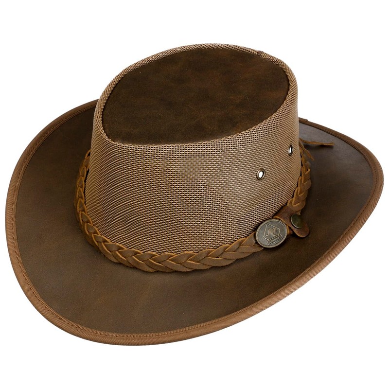 SCIPPIS Brandon Leather Cowboy Hat, Hickory