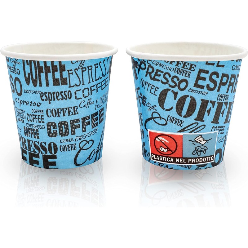 COFFISANO 200 Colourful Coffee Glasses | Paper Cups 75 ml