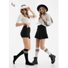 HUGH UGOLI Women Cotton Knee High Socks with 3 Stripes,