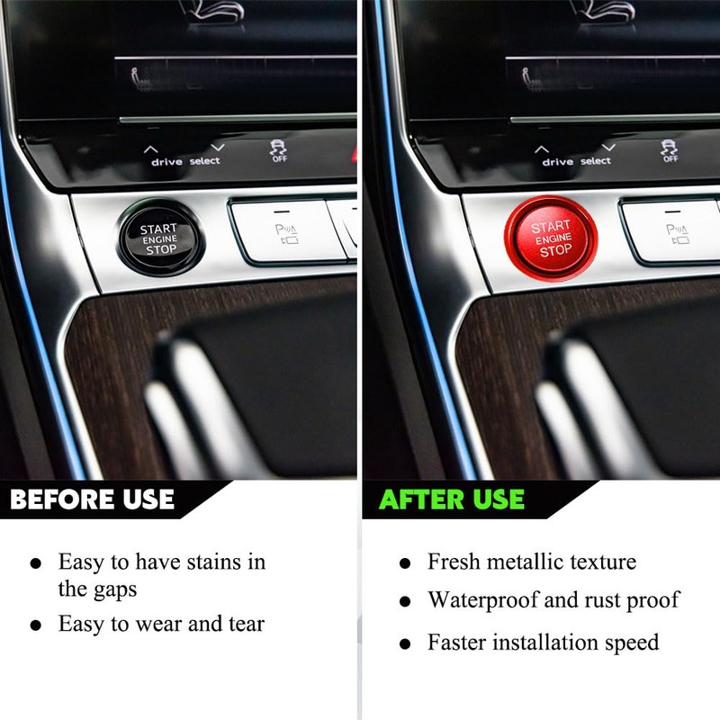 QZTYTY Car Push Start Button Cover, Ignition Switch Button, Engine