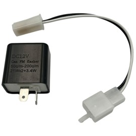 GRmkt Turn Signal Relay, Hifra Prevention, Motorcycle, DC 12V, LED, 2 Pins, Flashing, Speed Adjustment, Conversion, Universal Signal Harness Set