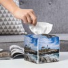 Square Tissue Boxes 5.2"x5.2"x5.2", Sea Lighthouse Tissue Holder Decor for