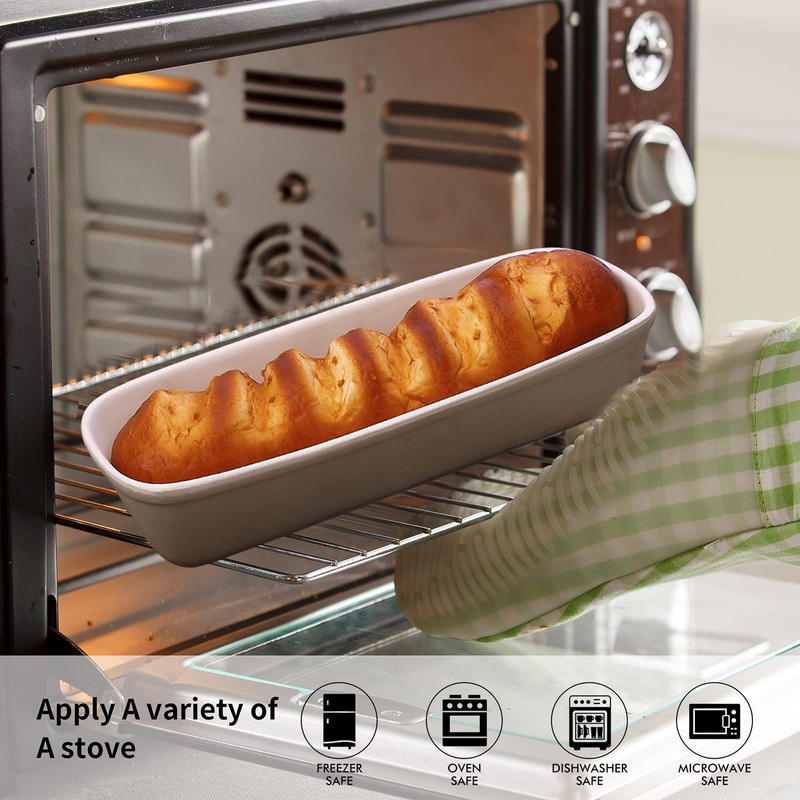 Goodview Household Superstone Covered Baker,Unglazed stoneware bakeware,Square Bread Porcelain Baking