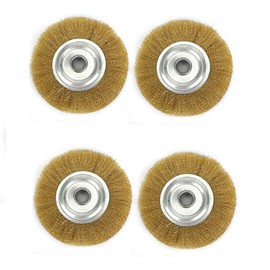 Wire Wheel Brush, 4 Pack 100mm Steel Drill Wire Brush with 16mm Hole Rotating Round Wire Brush for Rust Removal and Cleaning