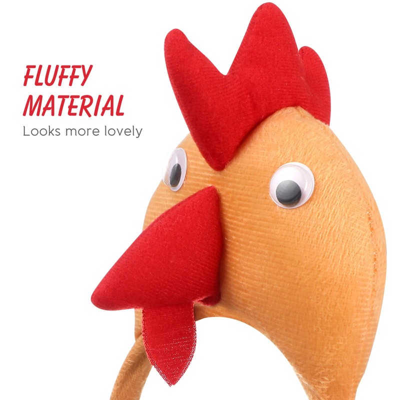 SEWACC Chicken Headband, Pack of 4 Rooster Headband, Plush Toy