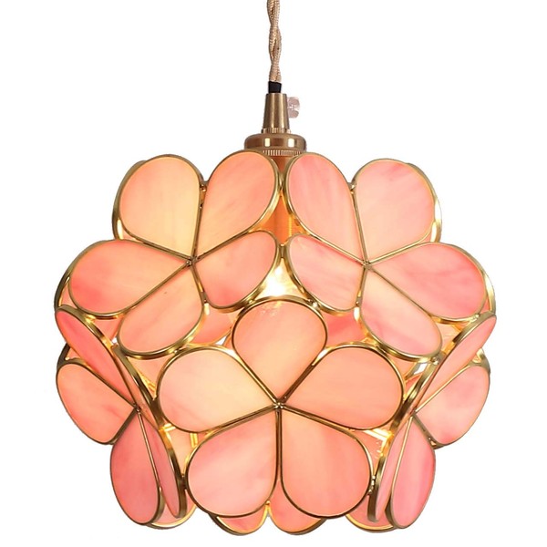 Bieye L10742 Cherry Blossom Tiffany Style Stained Glass Ceiling Pendant