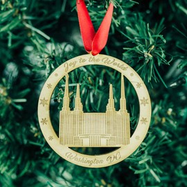LDS Bookstore Washington D.C. Temple Ornament - Wood