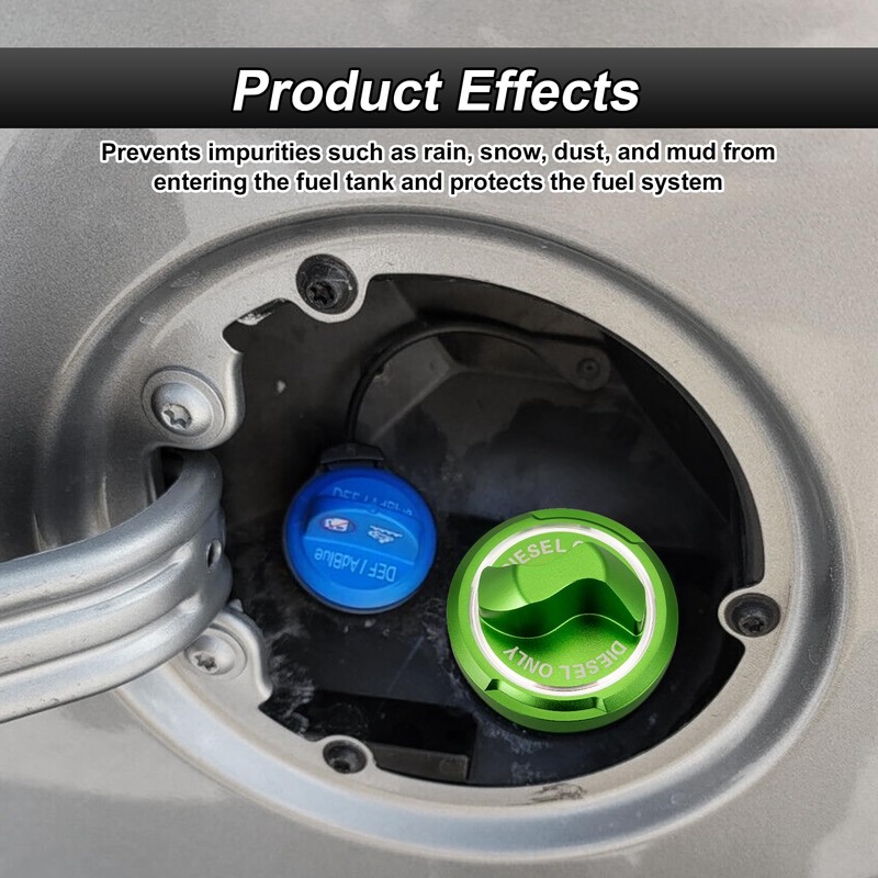 ROMELACK Green Magnetic Diesel Fuel Cap 6061 Aluminum Compatible with