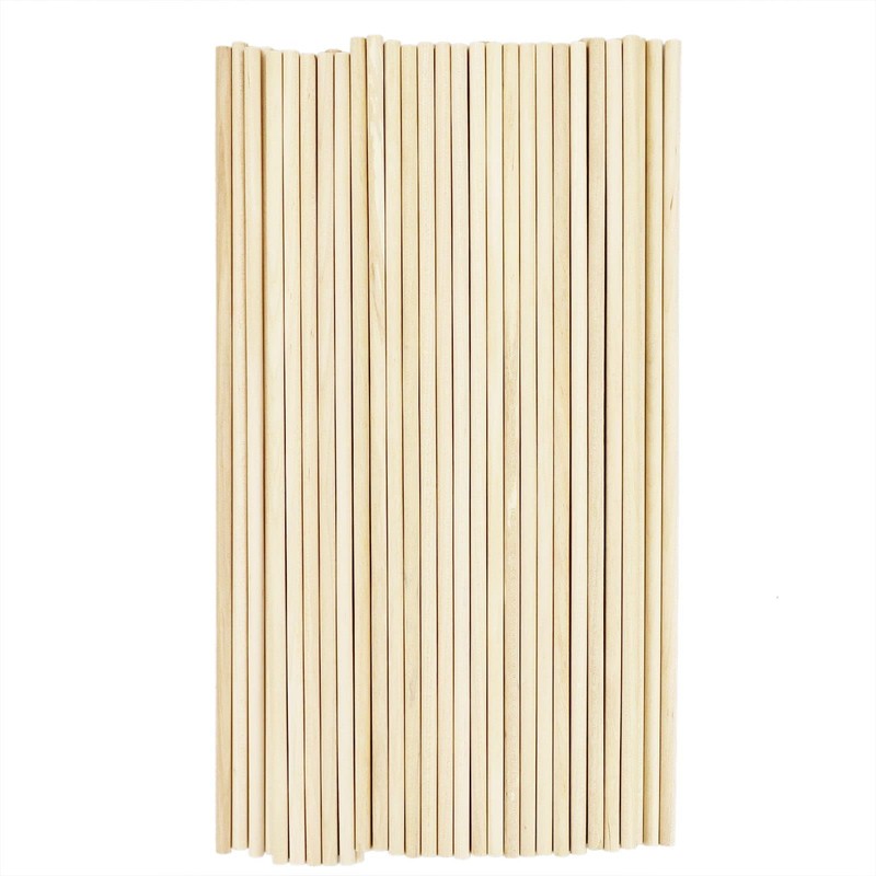 SZCXDKJ 50 Pack Unfinished Natural Wood Dowel Rods Hardwood Sticks