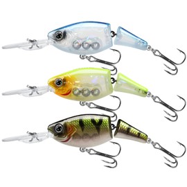 TRUSCEND Craz Crankbait Diving Fishing Lures Saltwater Freshwater, 5 Unique Style: Flexible Stainless Bill, Chattering, Sinking, Suspending, Diving Jointed Crankbait, Amazing Bass Pike Salmon Lure