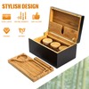 ARRAWIS Large Bamboo Storage Box with Removable Tray Kit -