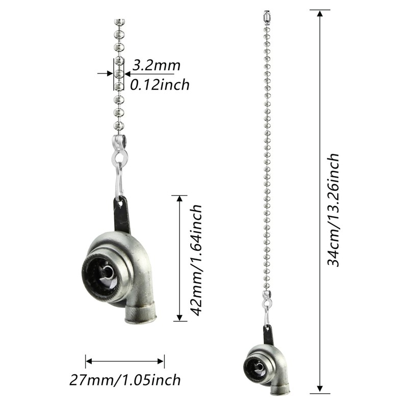 Ceiling Fan Pull Chain Set, 12Inch Turbocharger Fan Pull Chain