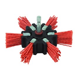 wolfcraft nylon rotary flap brush Ø 100 x 20 mm, hexagon shank 1/4" (6.35 mm), 1512000