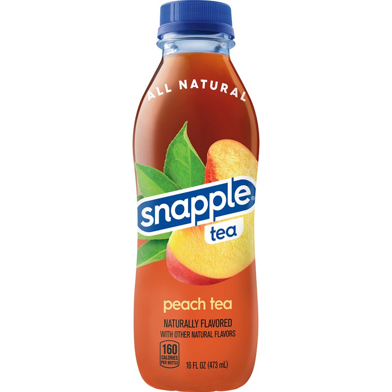 Snapple Peach Tea, 16 fl oz recycled plastic bottle, Pack