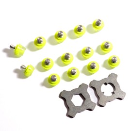 STUDIAMONDS Rubber studs for football boots, 14 football studs, standard thread with stud wrench (yellow fluorine)