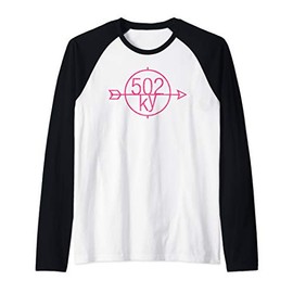 Kentucky Area Code 502 Louisville State Hometown Pink Raglan Baseball Tee