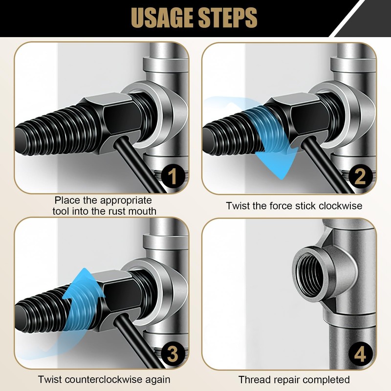 Double Head Screw Extractor, Pipe Screw Extractor, Tap Extractor, Removal